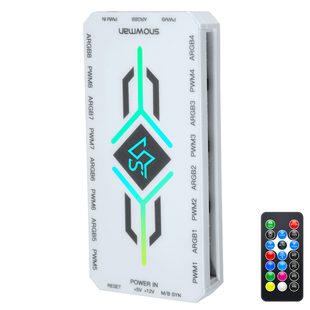冰曼5V3针ARGB控制器电脑机箱风扇神光同步PWM温控集线器带遥控器