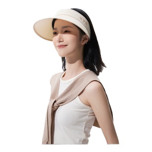 VVC防晒帽女款防紫外线户外运动遮脸太阳帽空顶大帽檐发箍遮阳帽