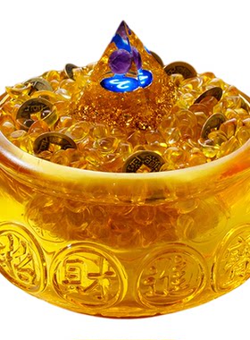 天然水晶碎石树脂金字塔摆件