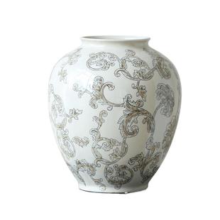 法式大肚插花瓶青花瓷高级感陶瓷景德镇玄关宋式美学摆件古董装饰