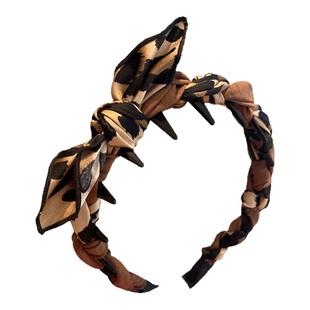 蝴蝶结豹纹发箍女高颅顶2025新款日常外戴发带洗脸头箍压发卡头饰