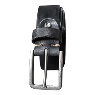 简约美式复古做旧擦色水洗头层牛皮阿美咔叽美拉德男士穿搭牛皮带