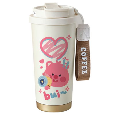 小海狸露比loopy水杯双饮口咖啡杯316不锈钢卡通学生杯子送礼物女