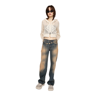 sly休闲度假风连帽镂空针织外套