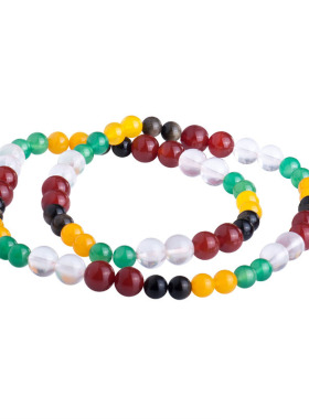 玛瑙金曜石水晶手串三圈毛衣链