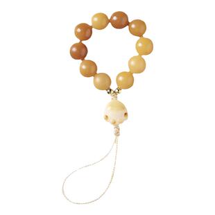 古风手机链挂绳短款风化菩提念珠指环扣防掉炭烧猫爪手机挂件饰