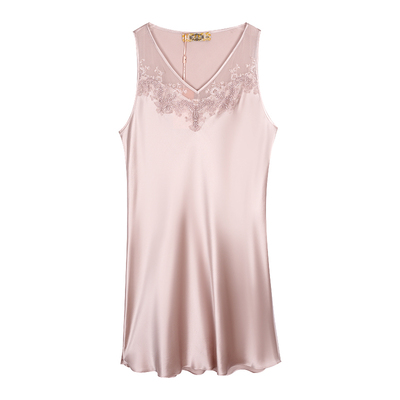 美标女士真丝无袖睡裙