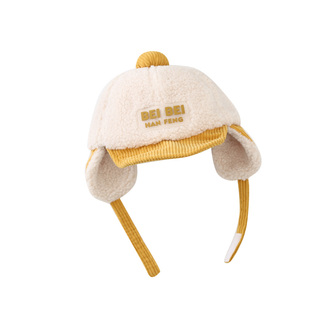 宝宝帽子秋冬儿童鸭舌帽时尚软檐男童棒球帽女童护耳帽毛绒保暖帽