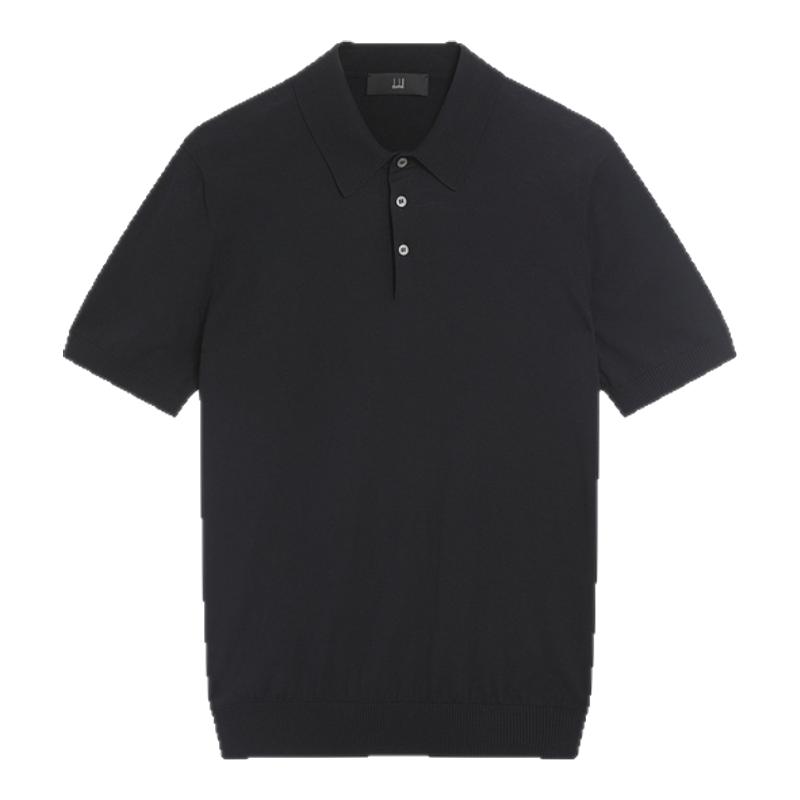 dunhill登喜路男海军蓝棉丝短袖Polo衫