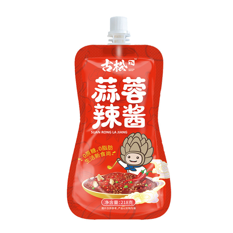 古松 0脂肪蒜蓉辣椒酱下饭酱酱料调味甜辣酱拌面酱拌饭香拌面218g