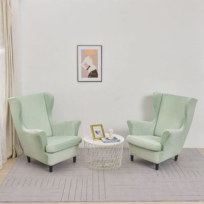 毛绒弹力老虎凳套椅子套沙发套全包单人翼背沙发罩美式斯佳蒙批发