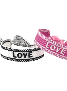 花边流苏波西米亚风原创情侣手链