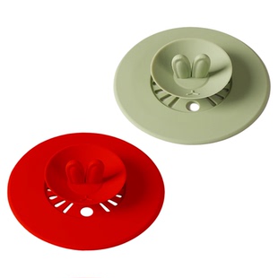 可爱兔子硅胶杯盖食品级马克杯盖子杯子配件通用防尘杯盖耐高温用