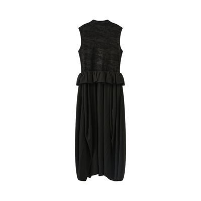 西町村屋简约花苞拼接连衣裙2026春新款设计感无袖长裙XEBA10883