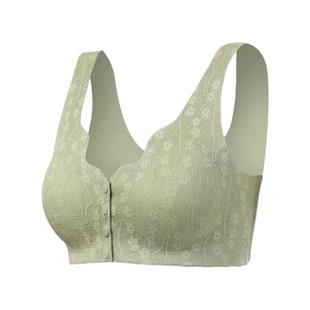 妈妈胸罩女中老年人收副乳无痕前扣蕾丝防下垂前开扣无钢圈全罩杯