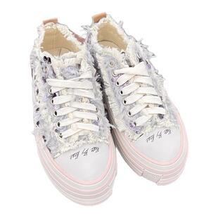 天鹅之泪爆款网红乞丐羽毛亮片帆布女士变色增高厚底休闲松糕板鞋