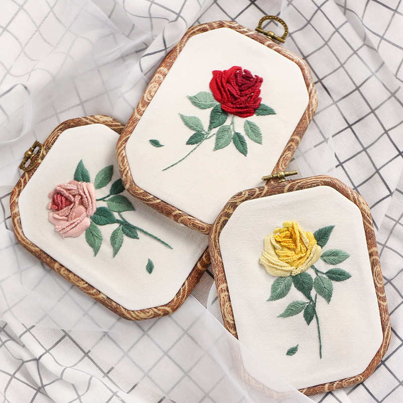 2024新款刺绣玫瑰十字绣挂件自己手工新手入门初学者线绣小件2025