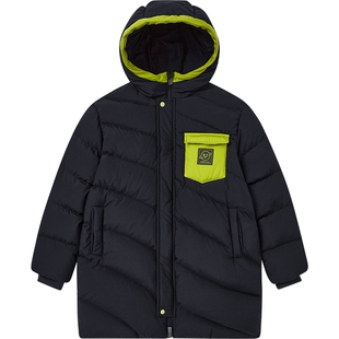 【商场同款】英氏儿童羽绒服冬季连帽长款外套保暖防风男宝超韧绒