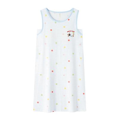 BE带胸垫文胸A类无袖纯棉睡裙