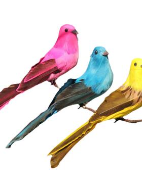 假鸟仿真羽毛泡沫鸟鸟窝家居装饰