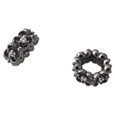 14K包金镶锆石小花环隔珠