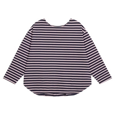 BUCH WEAR长袖女2026春季新款宽松条纹棉质圆领休闲长袖611809