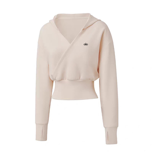 ALOACTIVE瑜伽服女连帽长袖罩衫宽松运动上衣跑步普拉提健身外套