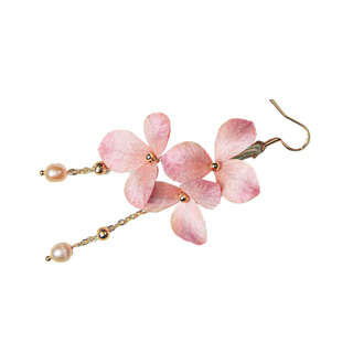 合金耳饰SORO苏绒【粉棠坠雪】原创设计中式绝美非遗绒花流苏耳饰