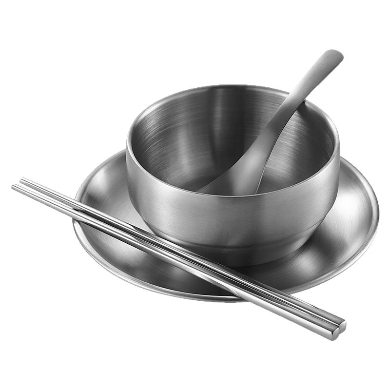 304不锈钢碗碟盘杯子蘸料碟筷勺