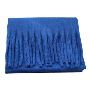 蓝色围巾女款2025新款冬今年流行爆款韩系氛围感披肩克莱因蓝围巾