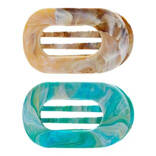 醋酸彩色鲍鱼抓夹女扎发弧形扁平马尾夹后脑勺神器盘发夹发爪夹