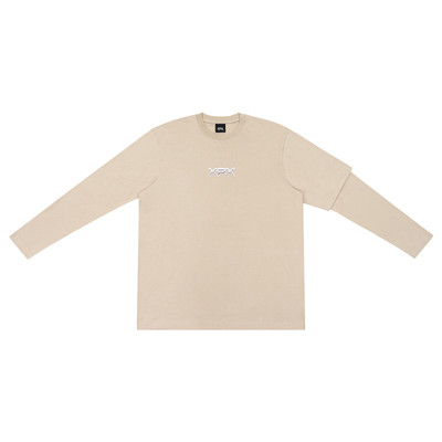 XPX周柏豪金属心形图案长袖t恤