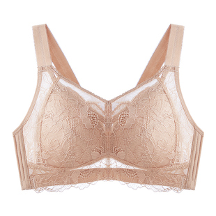 千奈美大胸显小内衣全罩杯薄款防下垂无钢圈全包收副乳调整型文胸