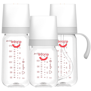 爱得利玻璃奶瓶1-2岁以上大容量儿童吸管杯300ml宽口宝宝断奶防摔