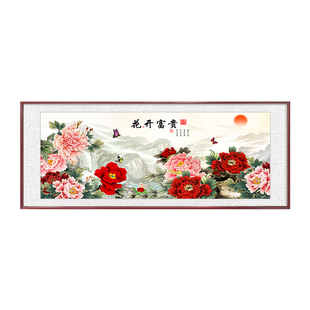 手绘真迹国画花开富贵牡丹花挂画新中式客厅沙发背景墙装饰画壁画