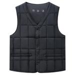 雅鹿羽绒马甲男内穿中老年90绒鸭绒背心爸爸加厚加大肥马夹坎肩冬