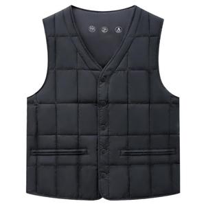 雅鹿羽绒马甲男内穿中老年90绒鸭绒背心爸爸加厚加大肥马夹坎肩冬