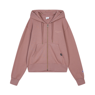 Champion冠军卫衣女26春季新款纯棉开衫拉链短款休闲宽松连帽上衣