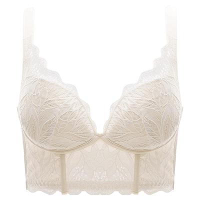 俞兆林内衣女大胸显小薄杯无钢圈文胸大码调整型内衣蕾丝胸罩深V