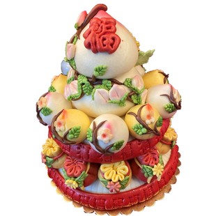 胶东花饽饽山东大馒头花式糕点面食老人生日寿桃贺寿祝寿过寿礼物