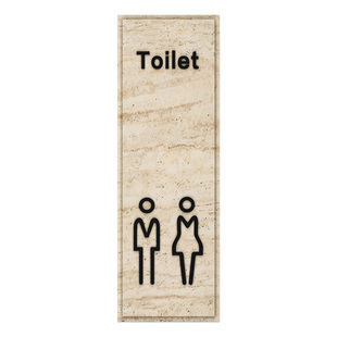 高档婚纱影楼洗手间指示牌标识牌天然大理石洞石卫生间发光门牌定制美容院男女厕所引导提示牌竖式门牌灯创意