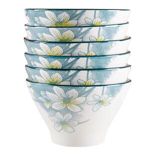 5英寸斗笠碗家用2026新款特别好看的水仙花釉下彩个人专用米饭碗