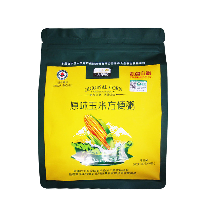 新疆三工滩有机糯玉米原味粥/奶香玉米方便粥 富硒含膳食纤维