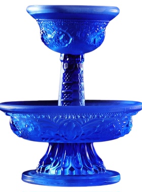 琉璃护法杯西藏式供水杯酒供摆件