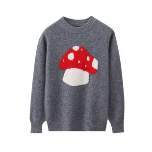 100%羊毛衫儿童圆领加厚毛衣男全羊毛针织衫打底衫中大童羊毛衫冬