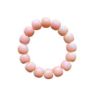 天然正品保真粉贝珊瑚贝手串女手链老形单圈宝石原矿贝壳复古宫廷