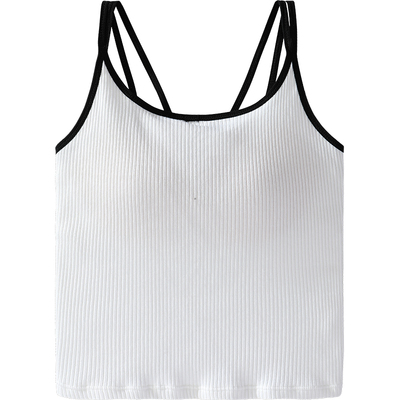 tutuanna夏季新品女士背心 基础款带胸垫美背可外穿百搭吊带衫女