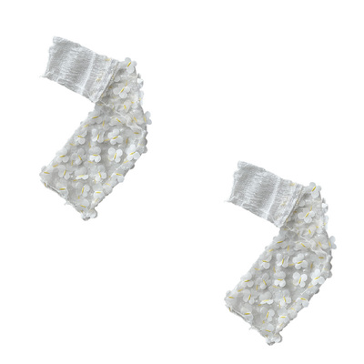 夜间教习室白色玻璃丝袜套女夏季蕾丝拼接堆堆袜喇叭型长筒小腿套