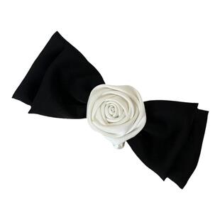 经典发饰小香风气质赫本风黑白山茶花蝴蝶结后脑勺发夹横夹发饰
