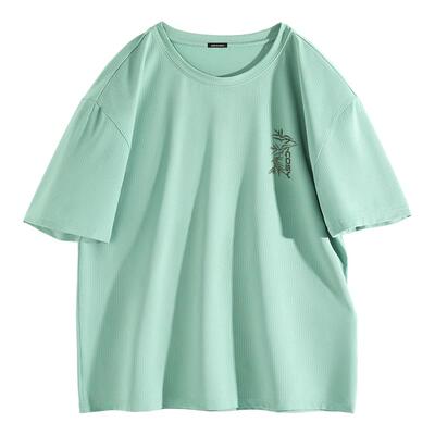 GV真维斯冰丝短袖男t恤夏季网眼短袖宽松大码男士绿色半袖体恤B